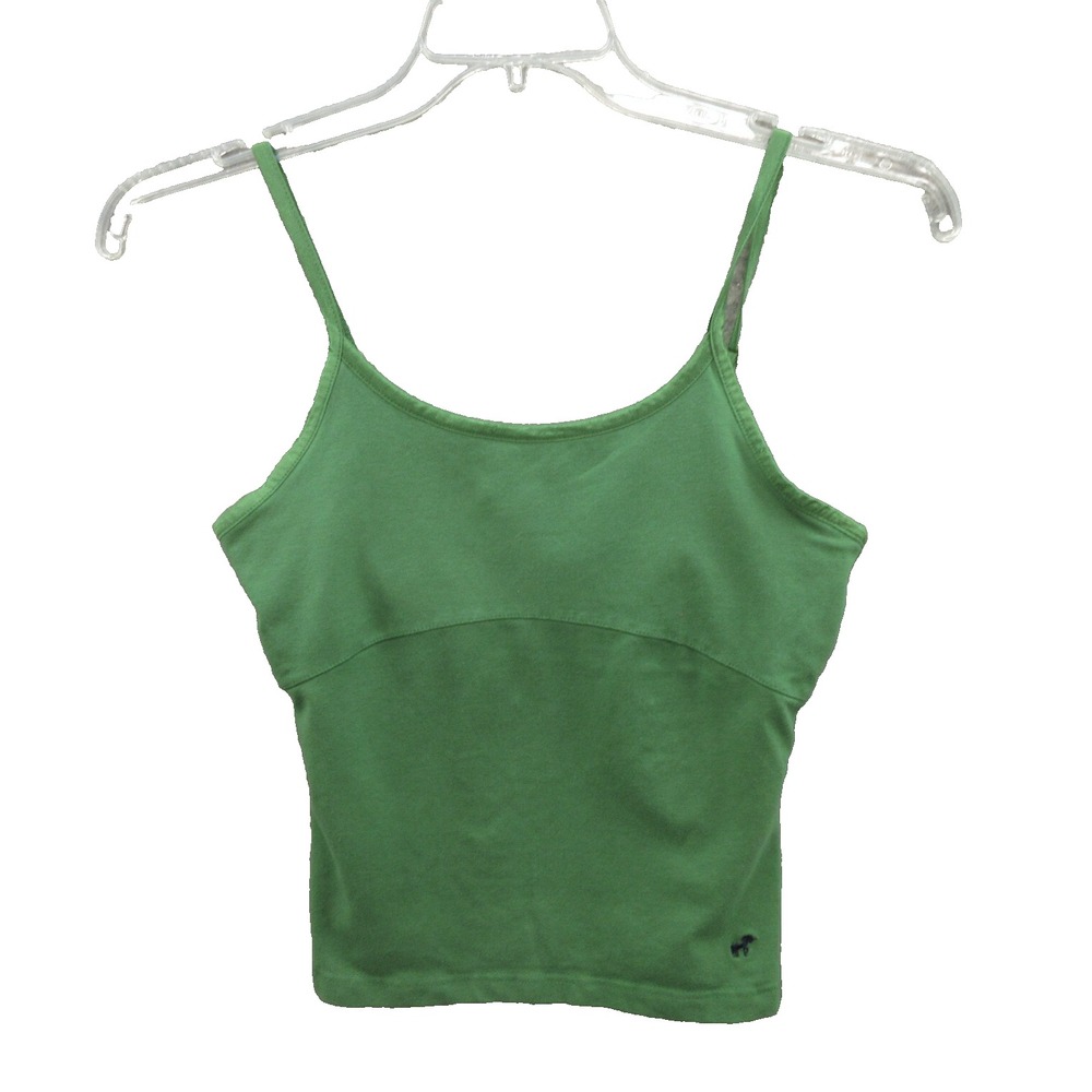 Canyon River Blues Women Camisole Tank Top Medium Green Cotton Spaghetti Stretch